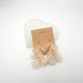 Ivory Resin Flower Drop Statement Earrings