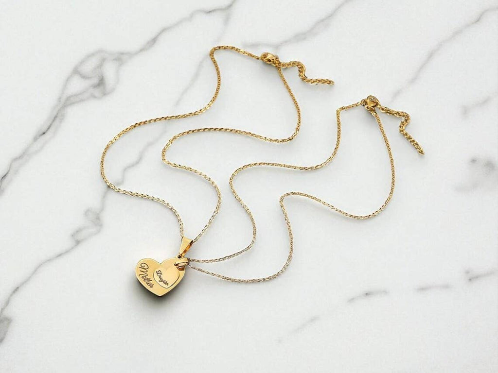 Mother Daughter Heart Necklace Set Matching Jewelry Pendant