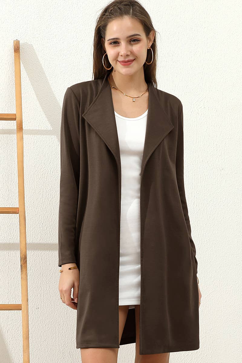 OPEN FRONT OFFICE TRENCH JACKET BLAZER