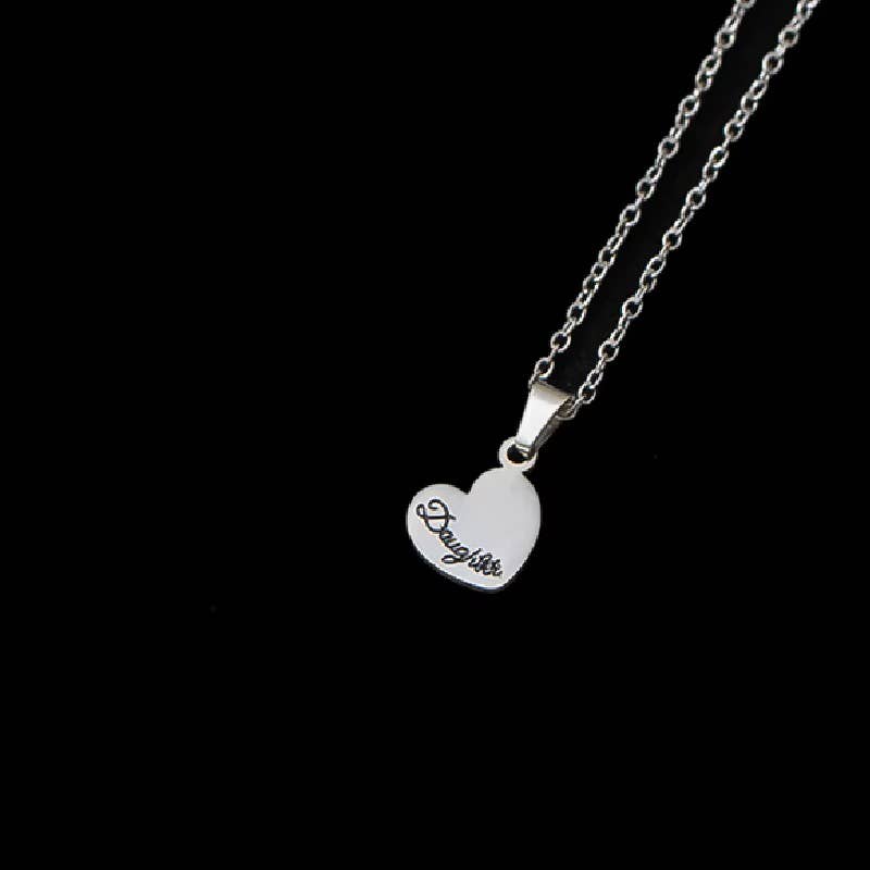 Mother Daughter Heart Necklace Set Matching Jewelry Pendant