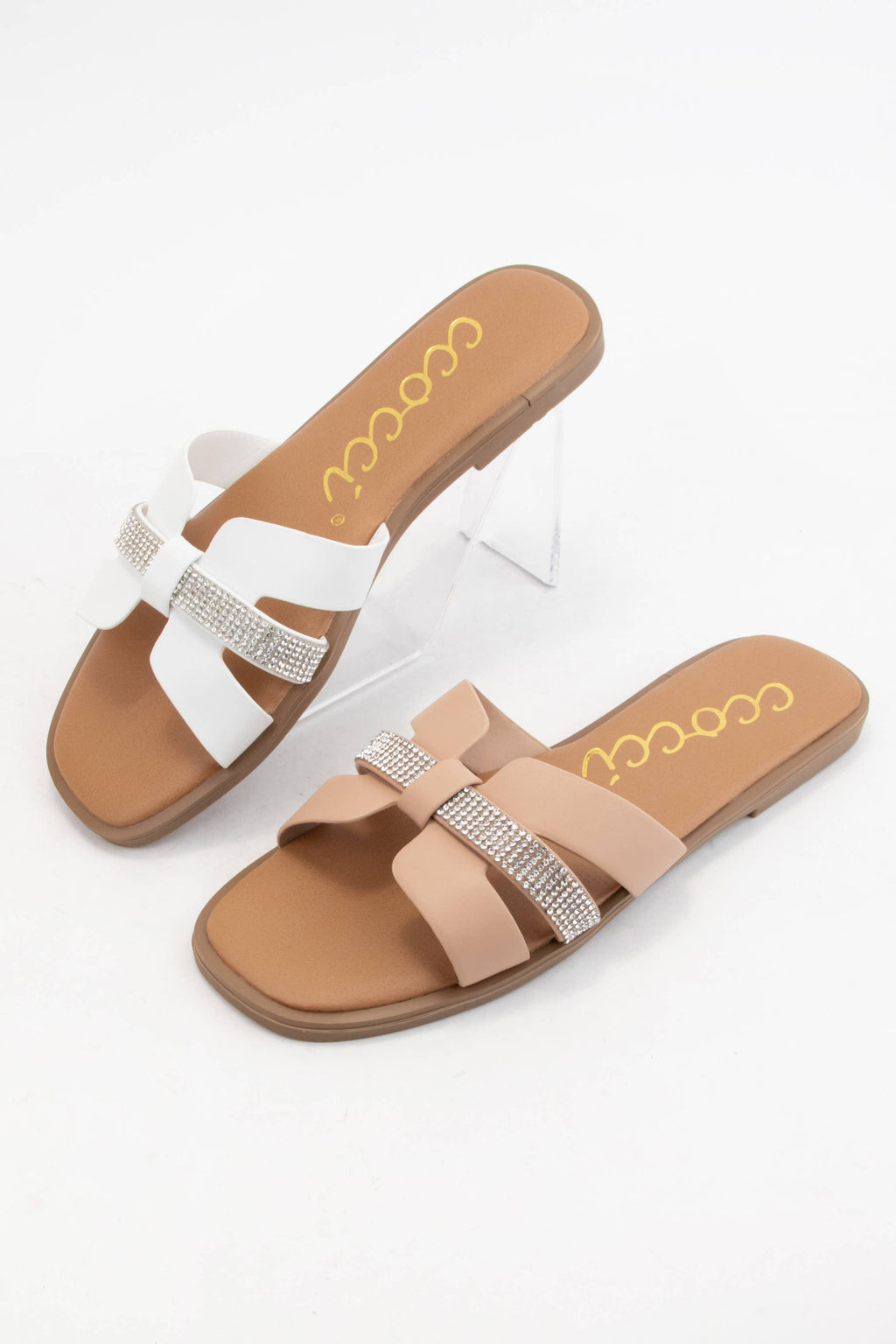 MAGGIE JEWELED H-SHAPE CUTOUT SLIDE