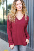 Burgundy Pocketed Solid Top