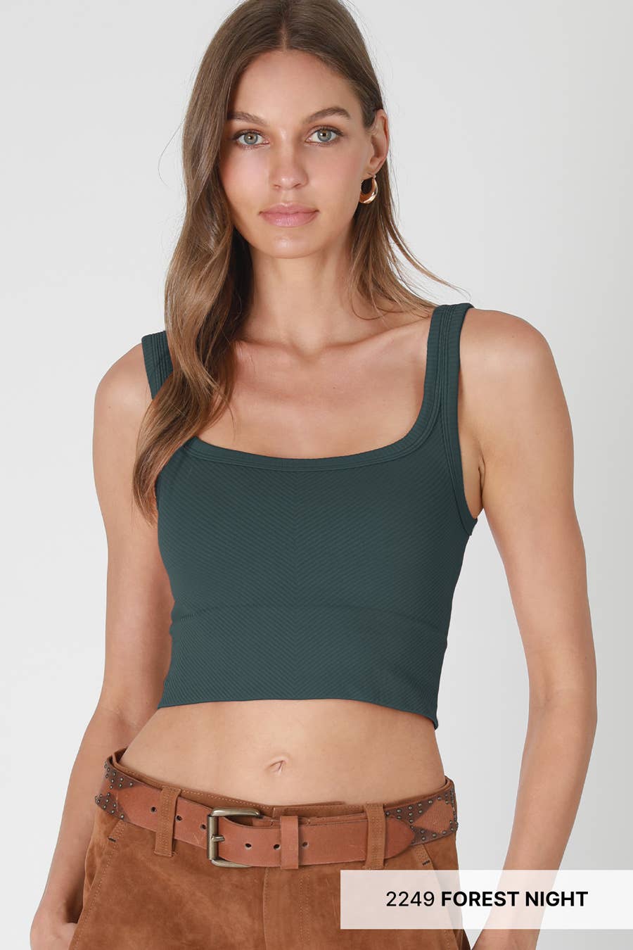 Nikibiki Chevron Ribbed Crop Top