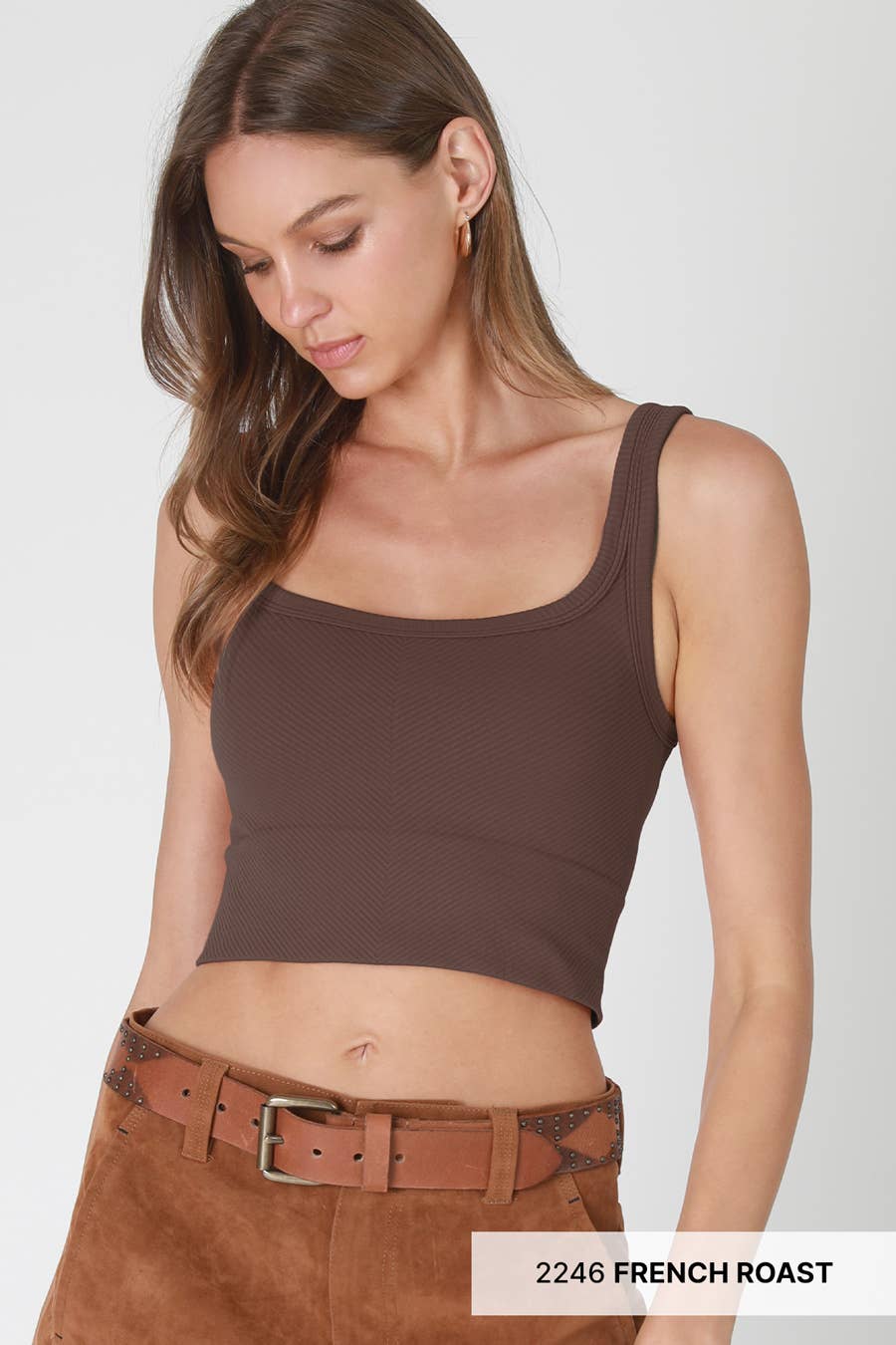 Nikibiki Chevron Ribbed Crop Top