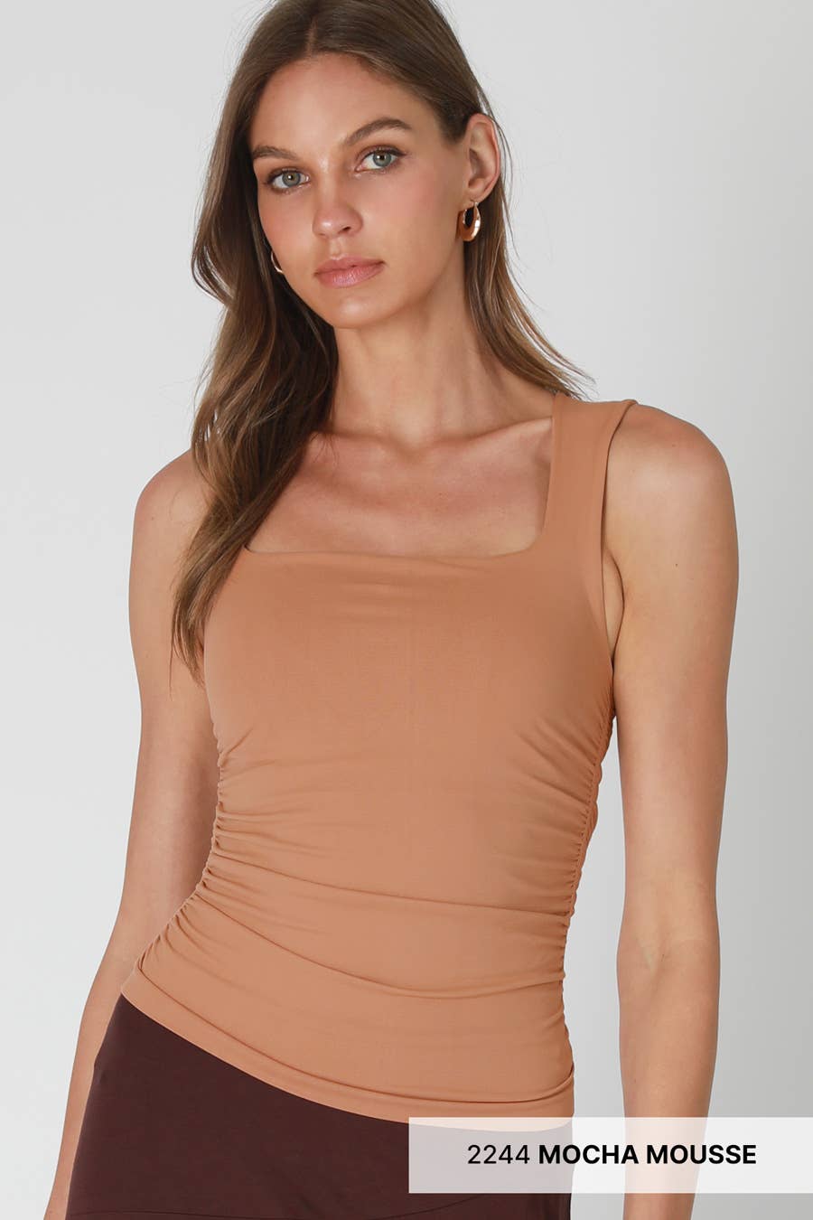 Nikibiki Clean Line Square Shirred Top