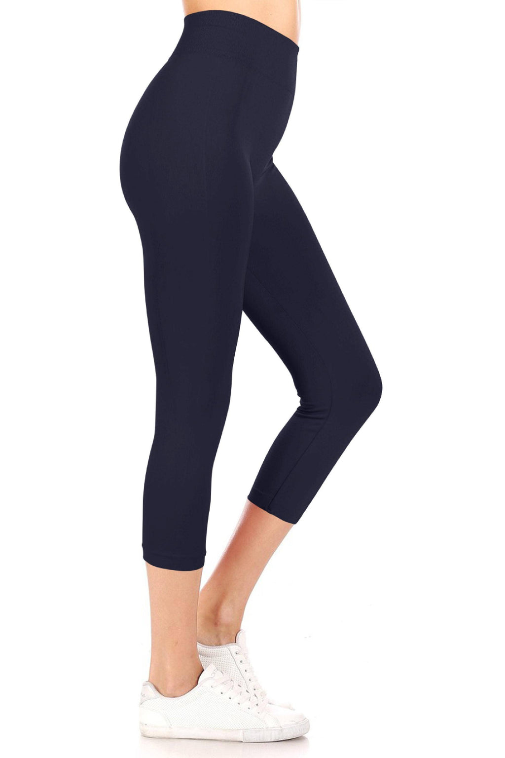 Women's Casual Solid Seamless Capri Leggings