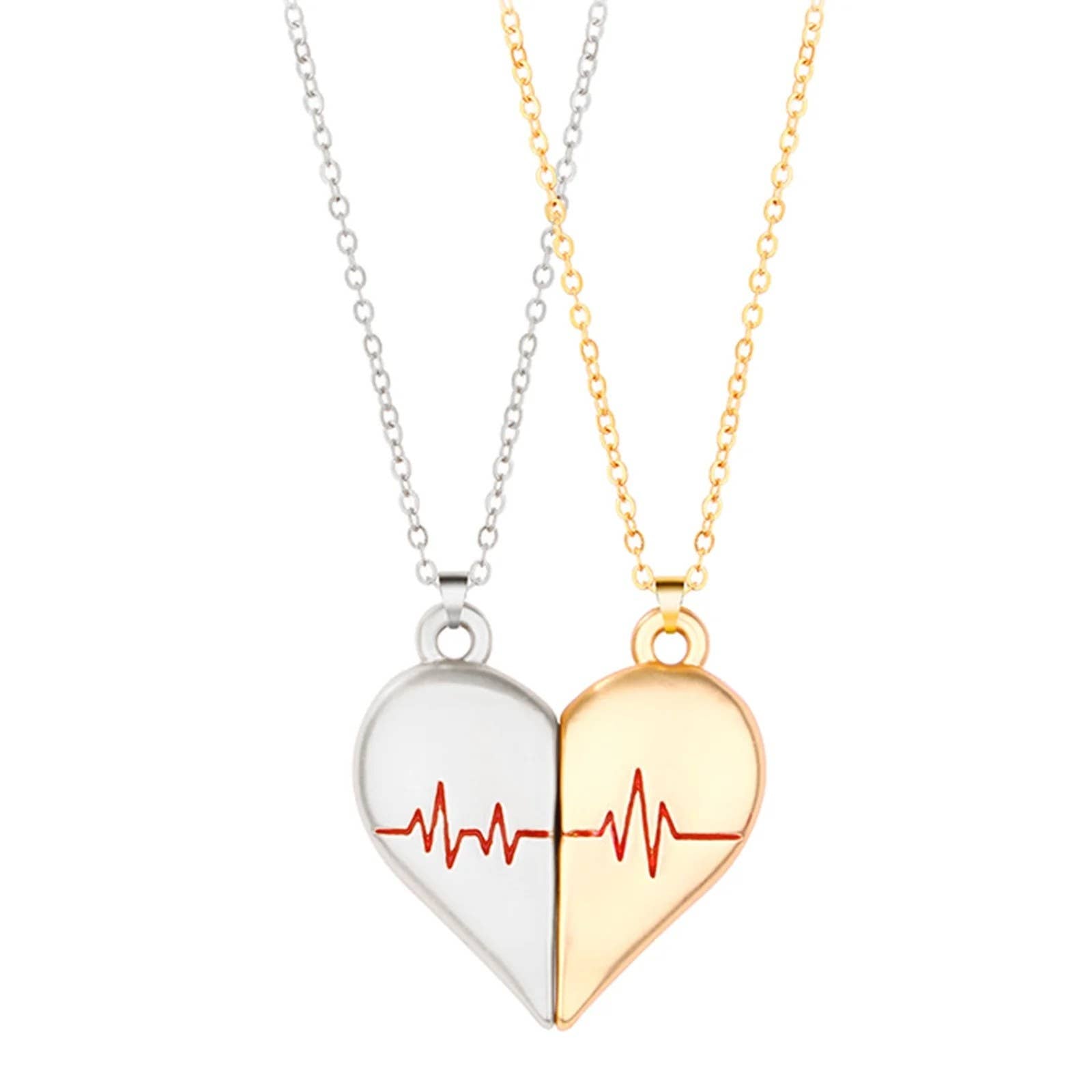 Heartbeat Couple Necklace Matching Love Pendant, Friend,Wife