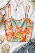 Floral Print Spaghetti Strap Crop Top