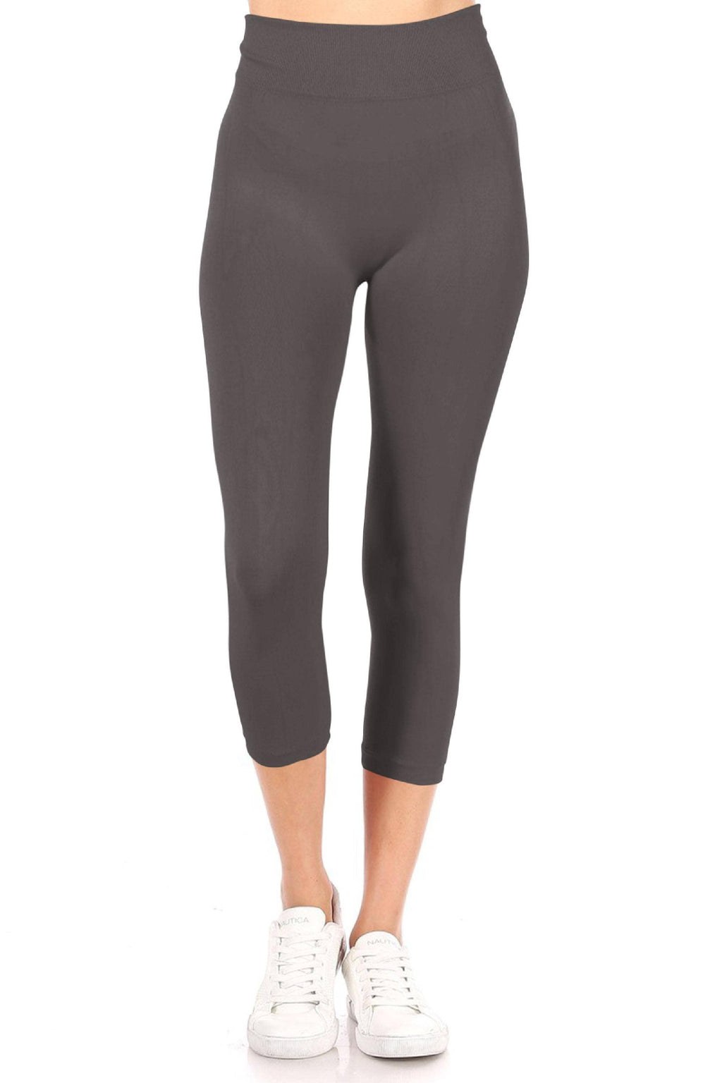 Women's Casual Solid Seamless Capri Leggings