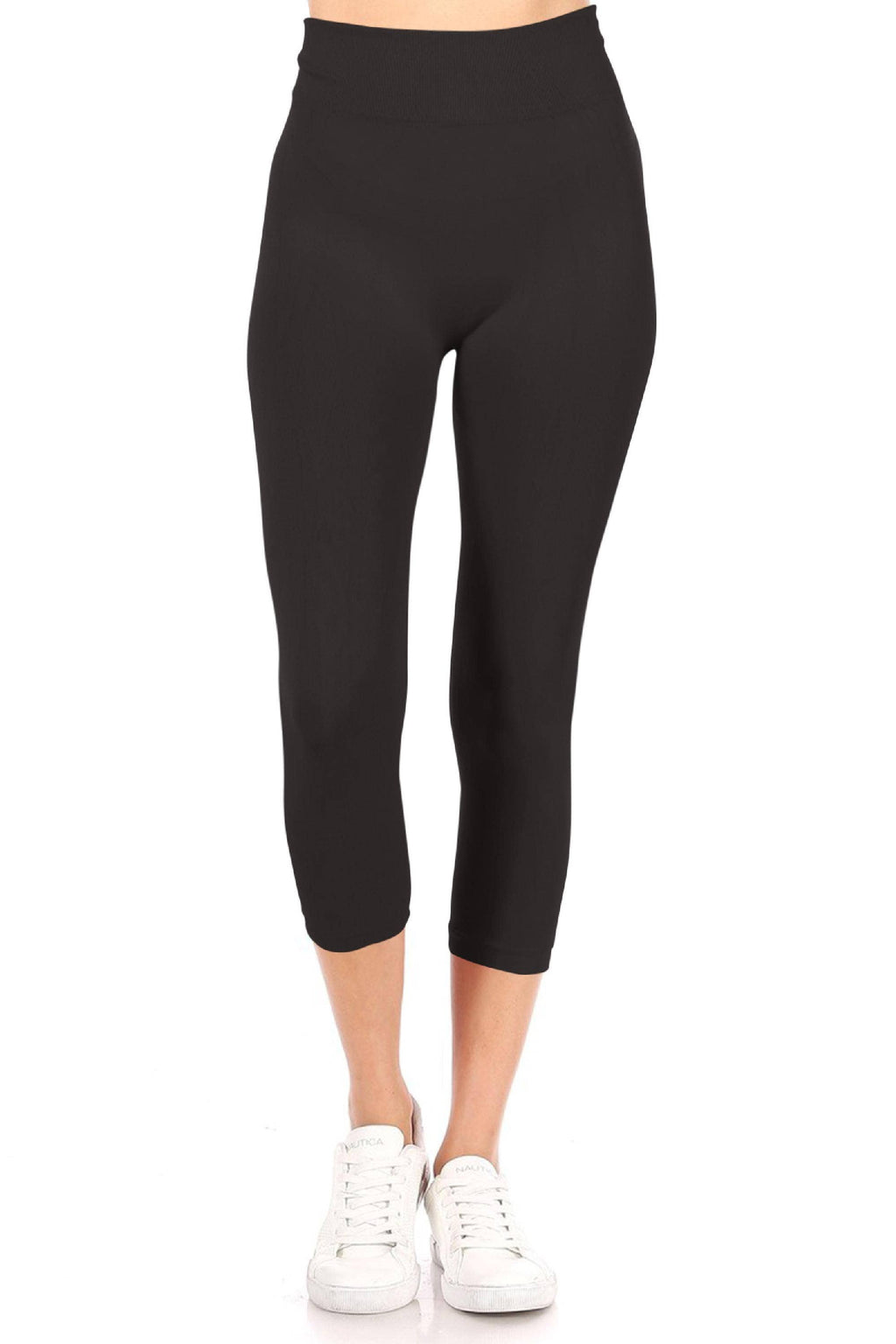 Women's Casual Solid Seamless Capri Leggings
