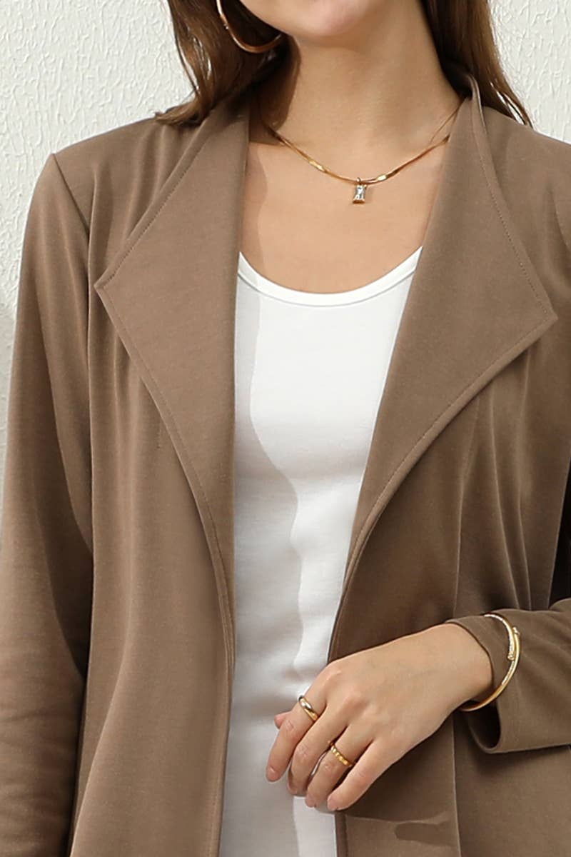 OPEN FRONT OFFICE TRENCH JACKET BLAZER