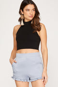 Woven Ruffled Shorts