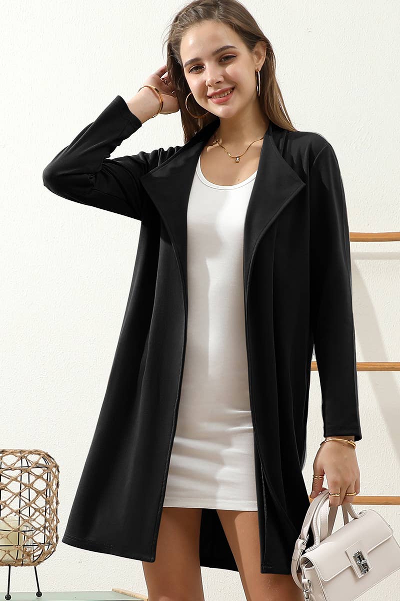OPEN FRONT OFFICE TRENCH JACKET BLAZER