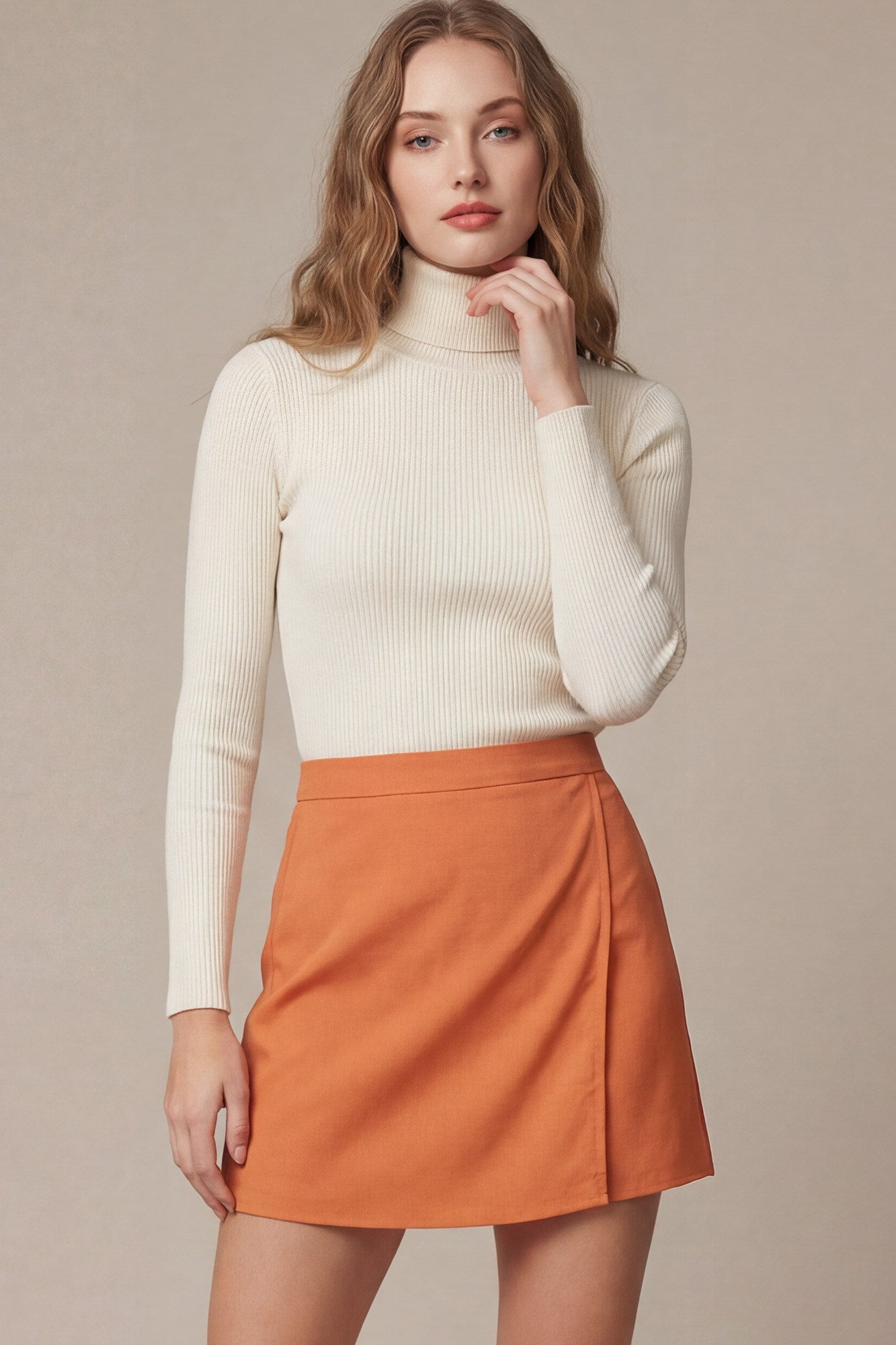 LINEN WRAP MINI SKIRT