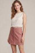 WASHED FAUX LEATHER MINI SKIRT