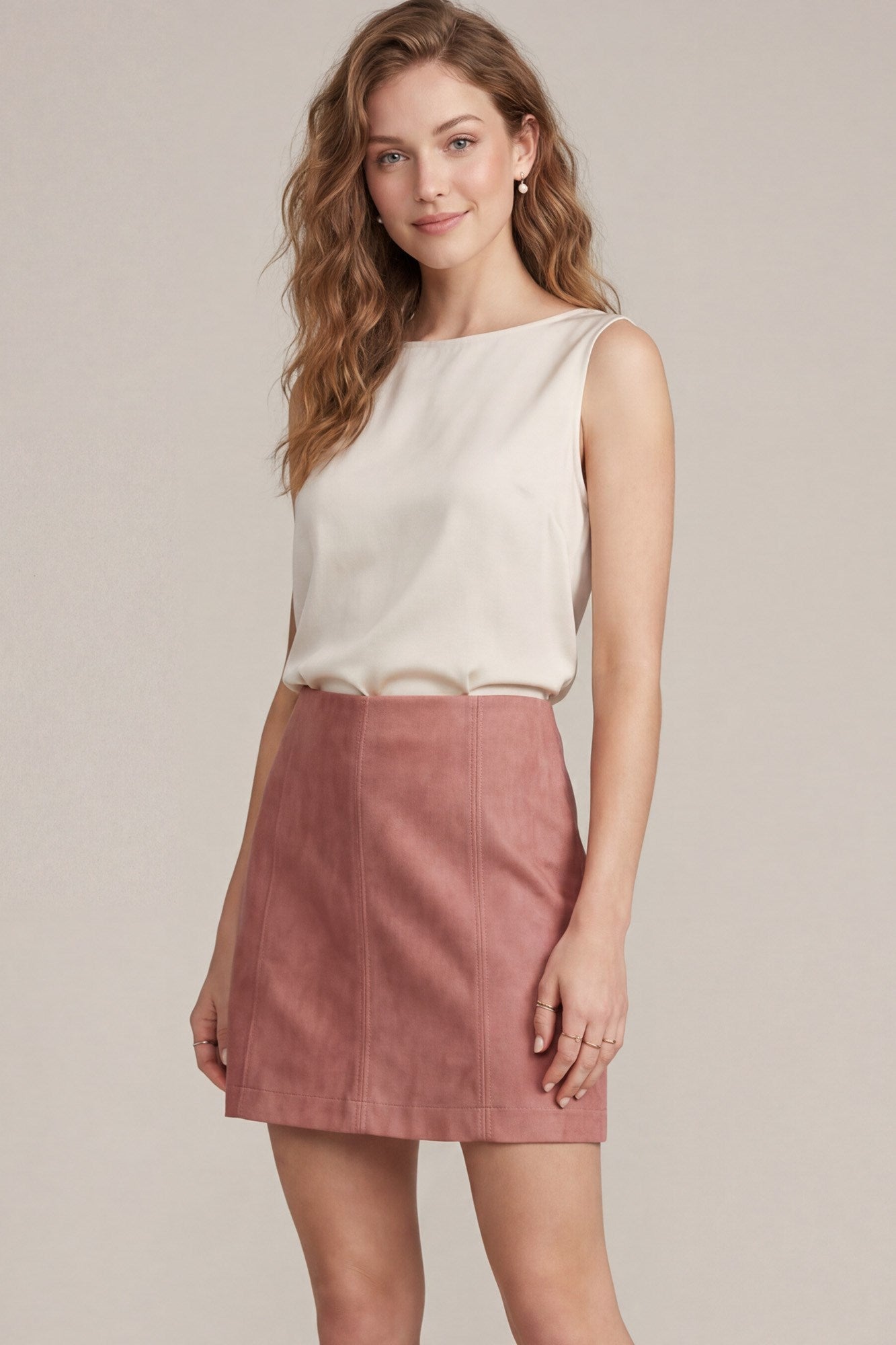 WASHED FAUX LEATHER MINI SKIRT