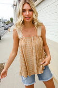 Plus Taupe Embroidered Tank
