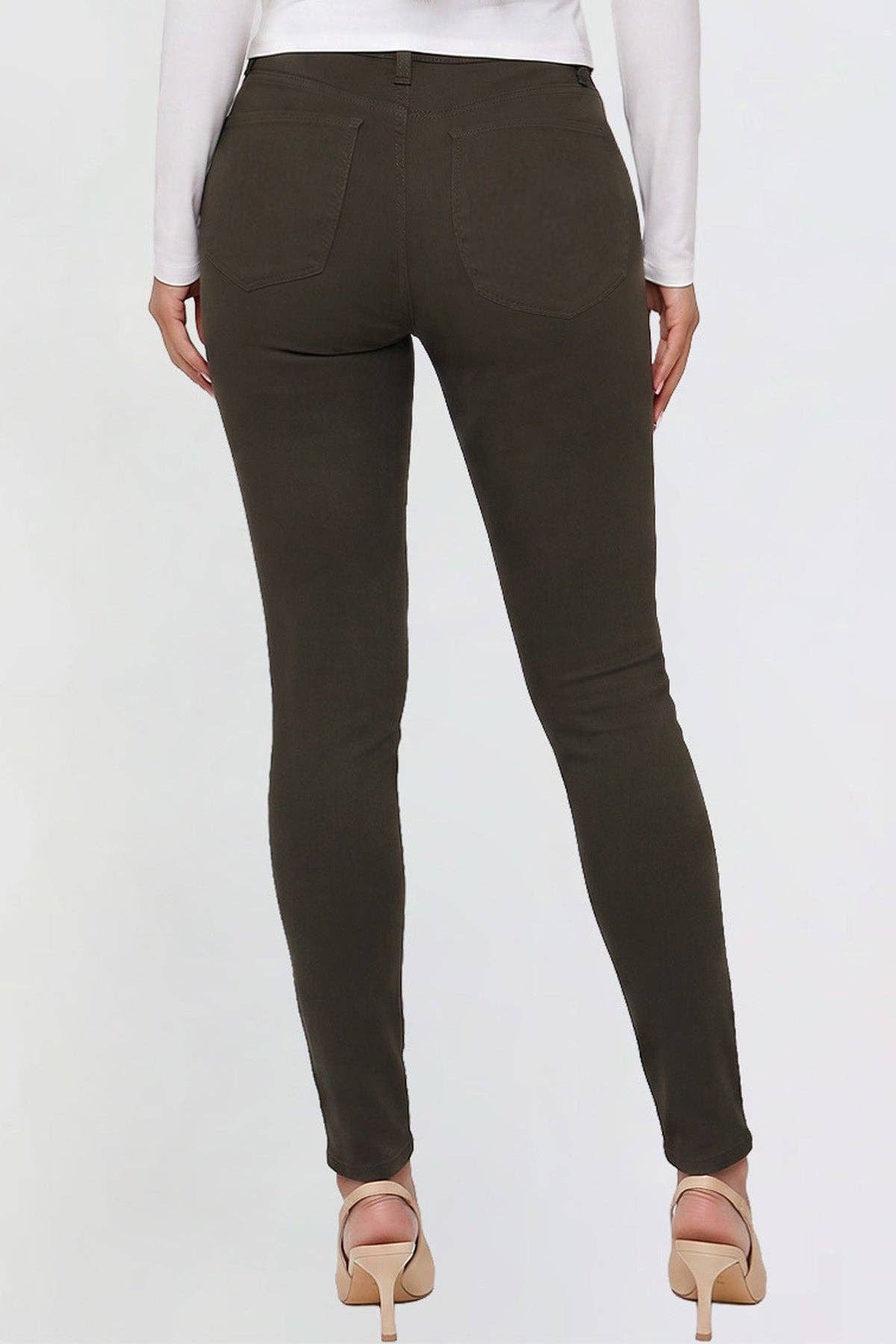 Junior Hyperstretch Mid-Rise Basic Skinny Pants Olive