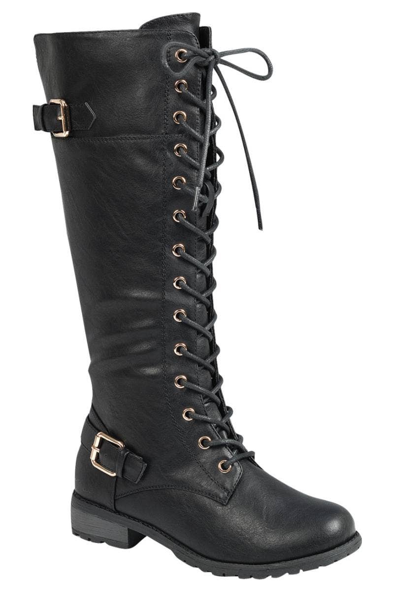 Women's Durable Lace Up Running Boots Knee High Shoes