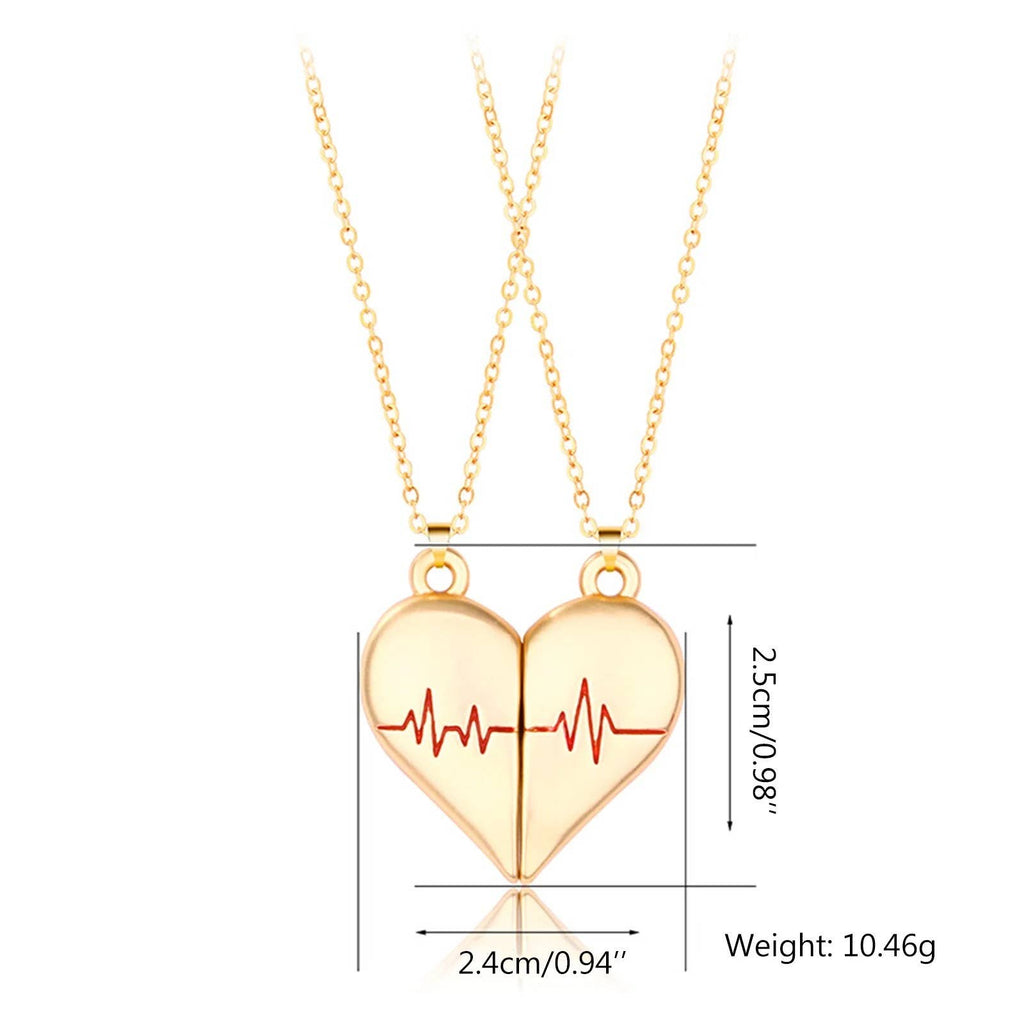 Heartbeat Couple Necklace Matching Love Pendant, Friend,Wife