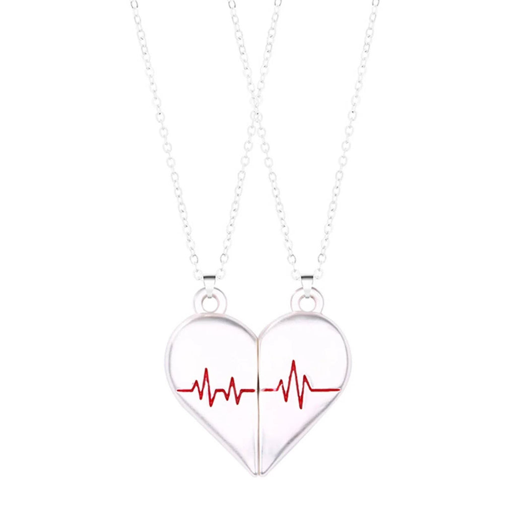 Heartbeat Couple Necklace Matching Love Pendant, Friend,Wife