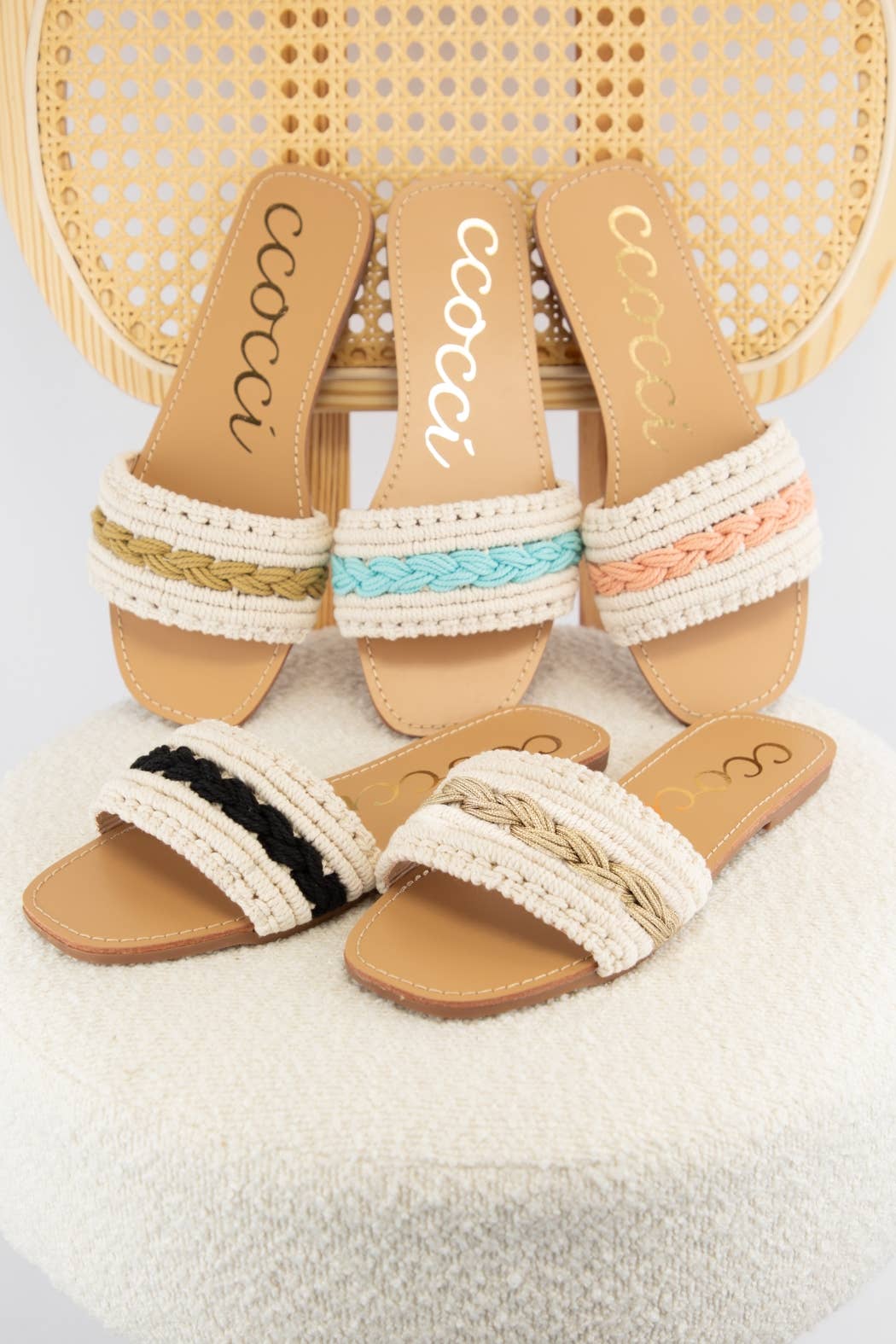 COLOR LINE MACRAME BRAIDS UPPER SANDAL
