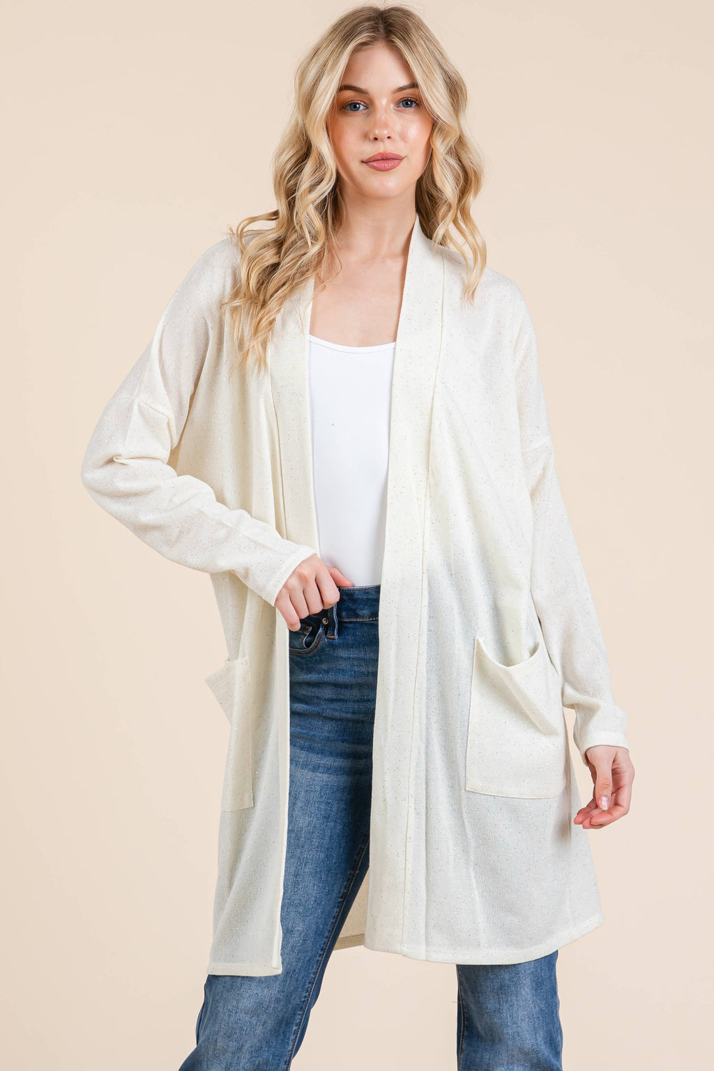 OPEN FRONT CARDIGAN