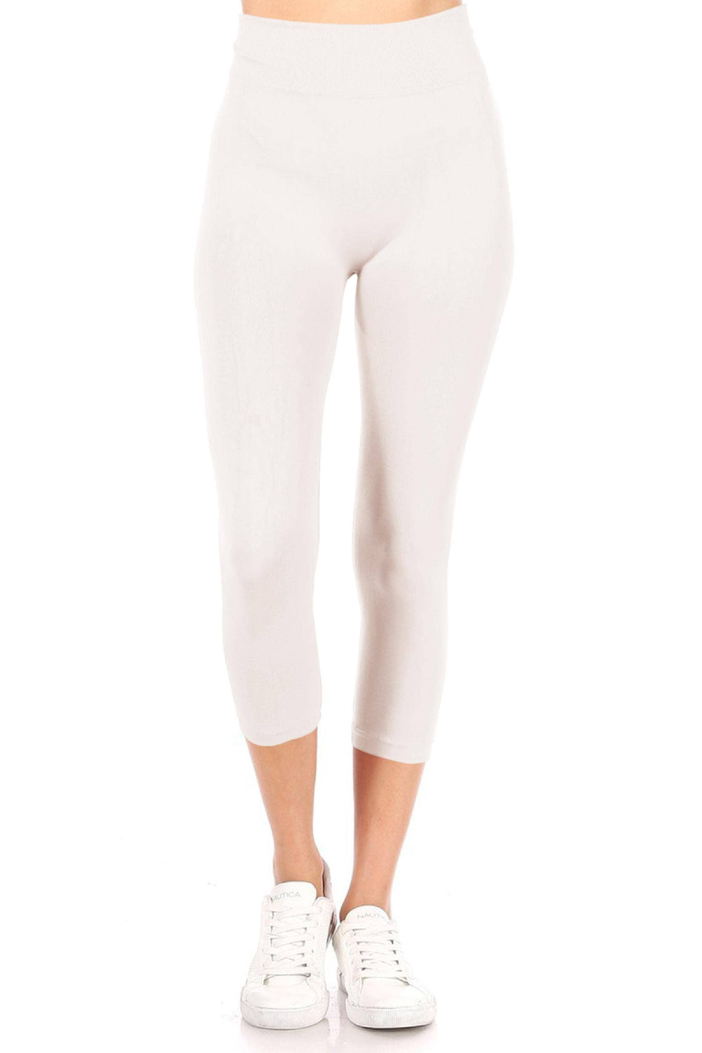 Women's Casual Solid Seamless Capri Leggings