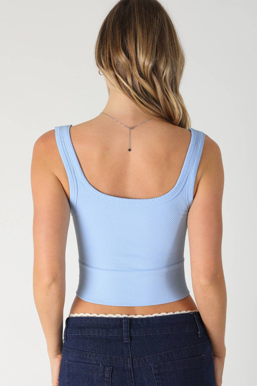 Nikibiki Chevron Ribbed Crop Top