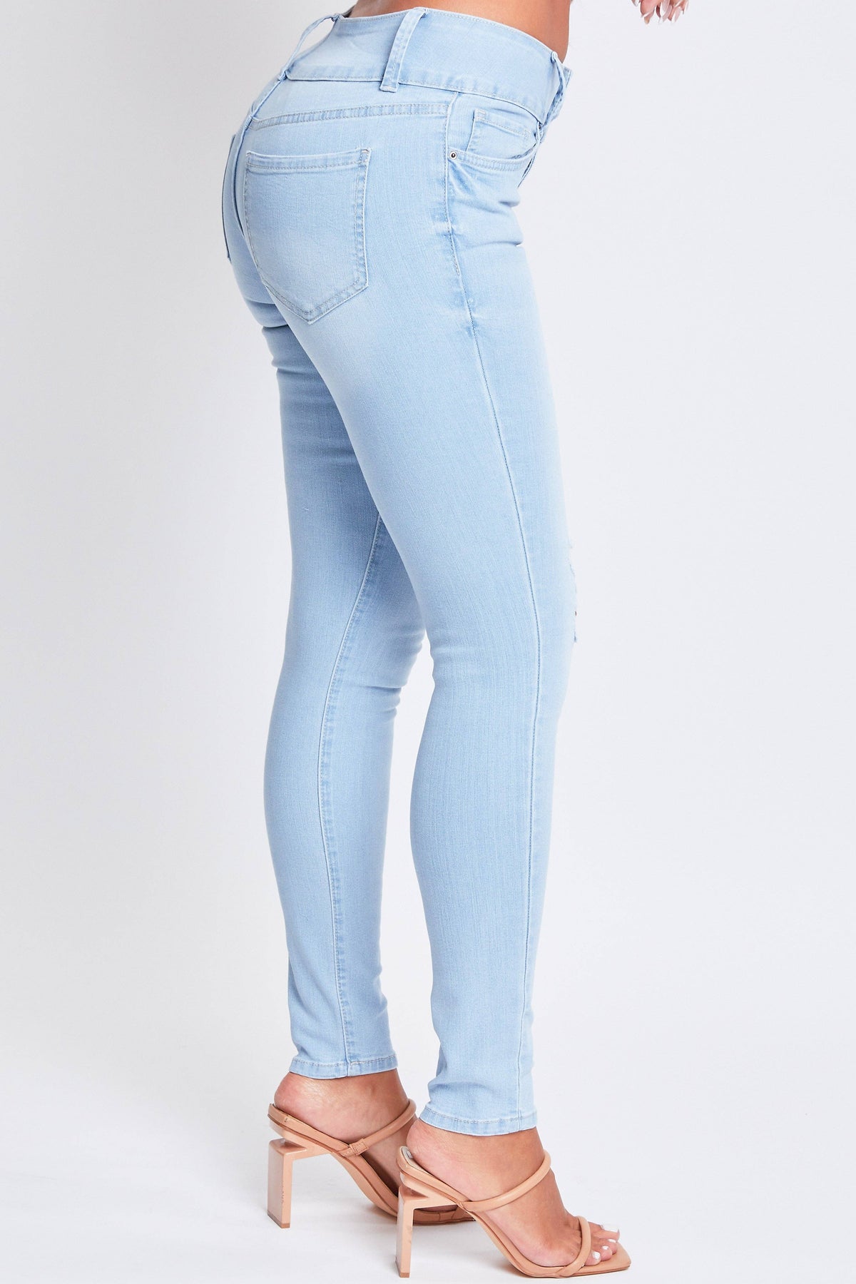 High Rise 3 Button Skinny Jean W/Recycled Fibers