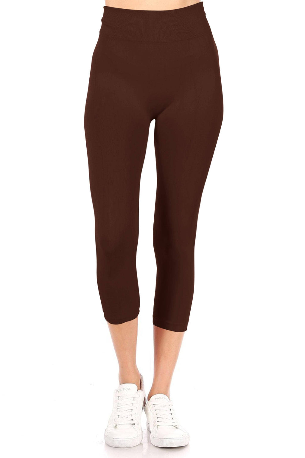 Women's Casual Solid Seamless Capri Leggings