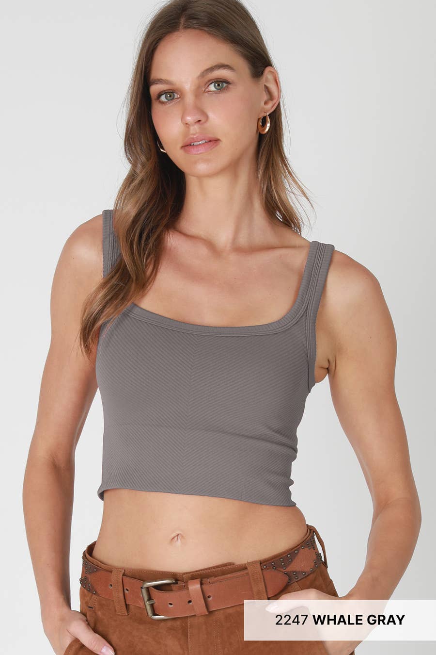 Nikibiki Chevron Ribbed Crop Top