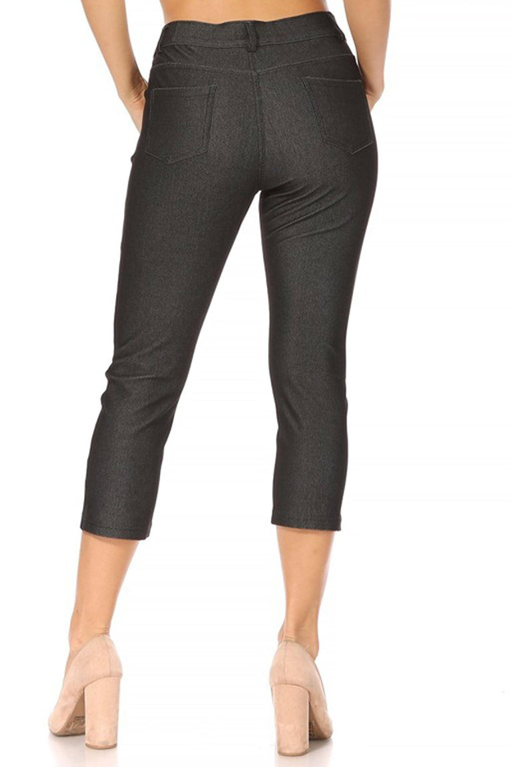 Women's Casual Comfy Slim Pocket Jeggings Capri Pants