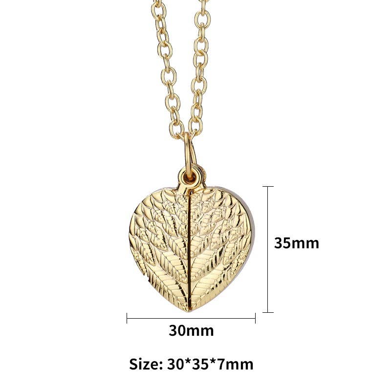 Angel Wings Heart Photo Locket Necklace Memorial Keepsake