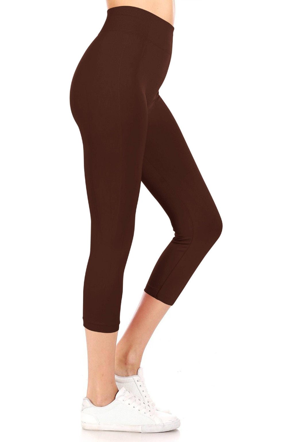 Women's Casual Solid Seamless Capri Leggings
