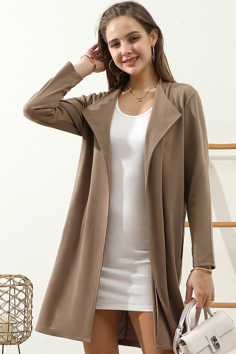 OPEN FRONT OFFICE TRENCH JACKET BLAZER