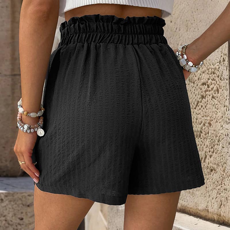Stylish new black crinkle shorts