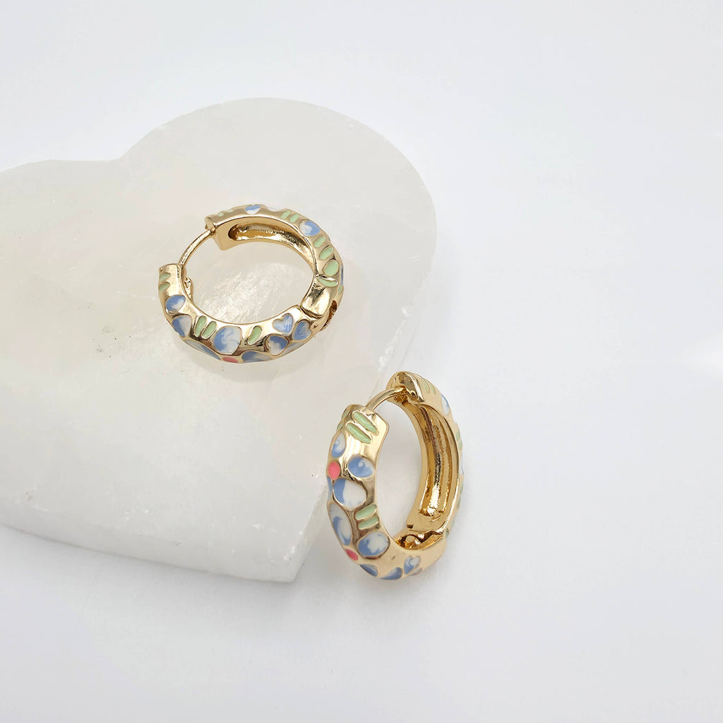 Pastel Enamel Hoop Earrings