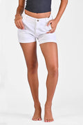 White basic color denim shorts with 5 pockets color shorts