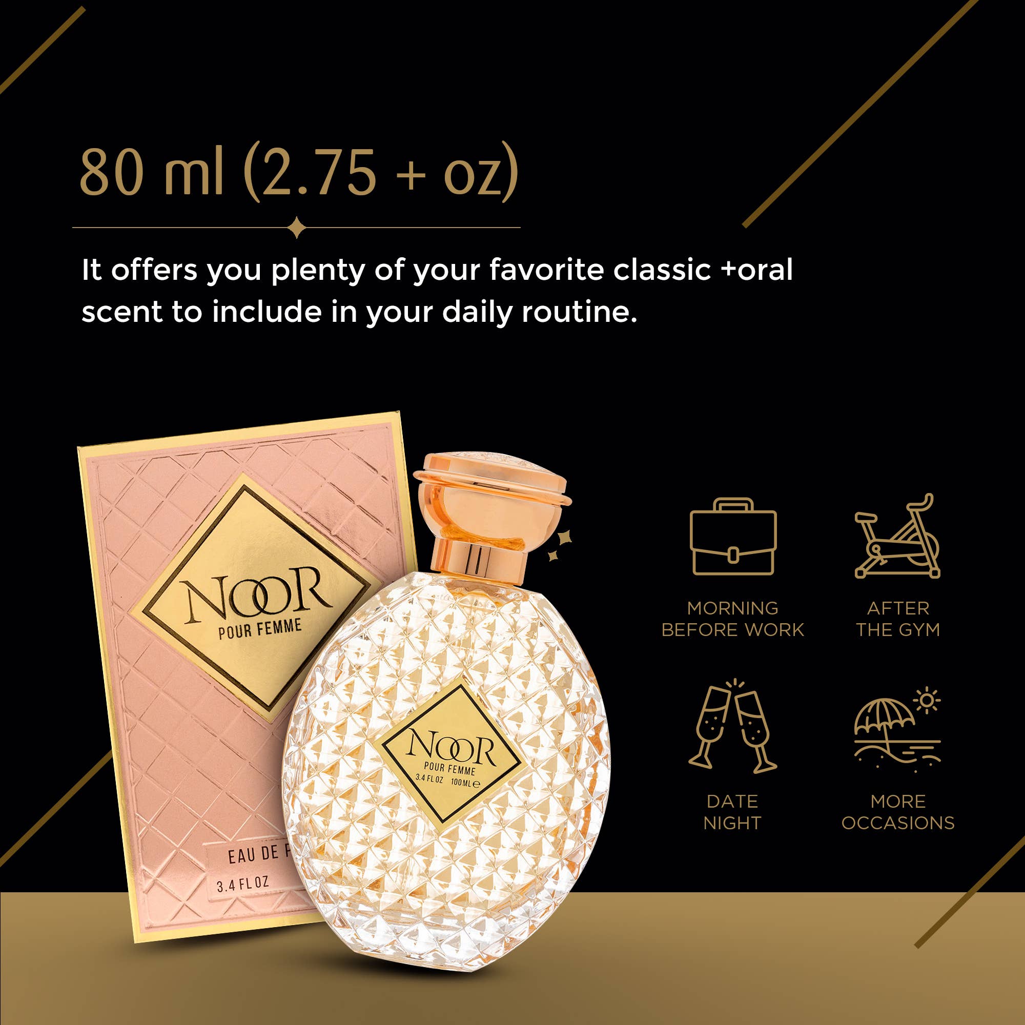 Noor INSPIRED by CHANL GABRIELLE Women Perfume 3.4 oz 100ML