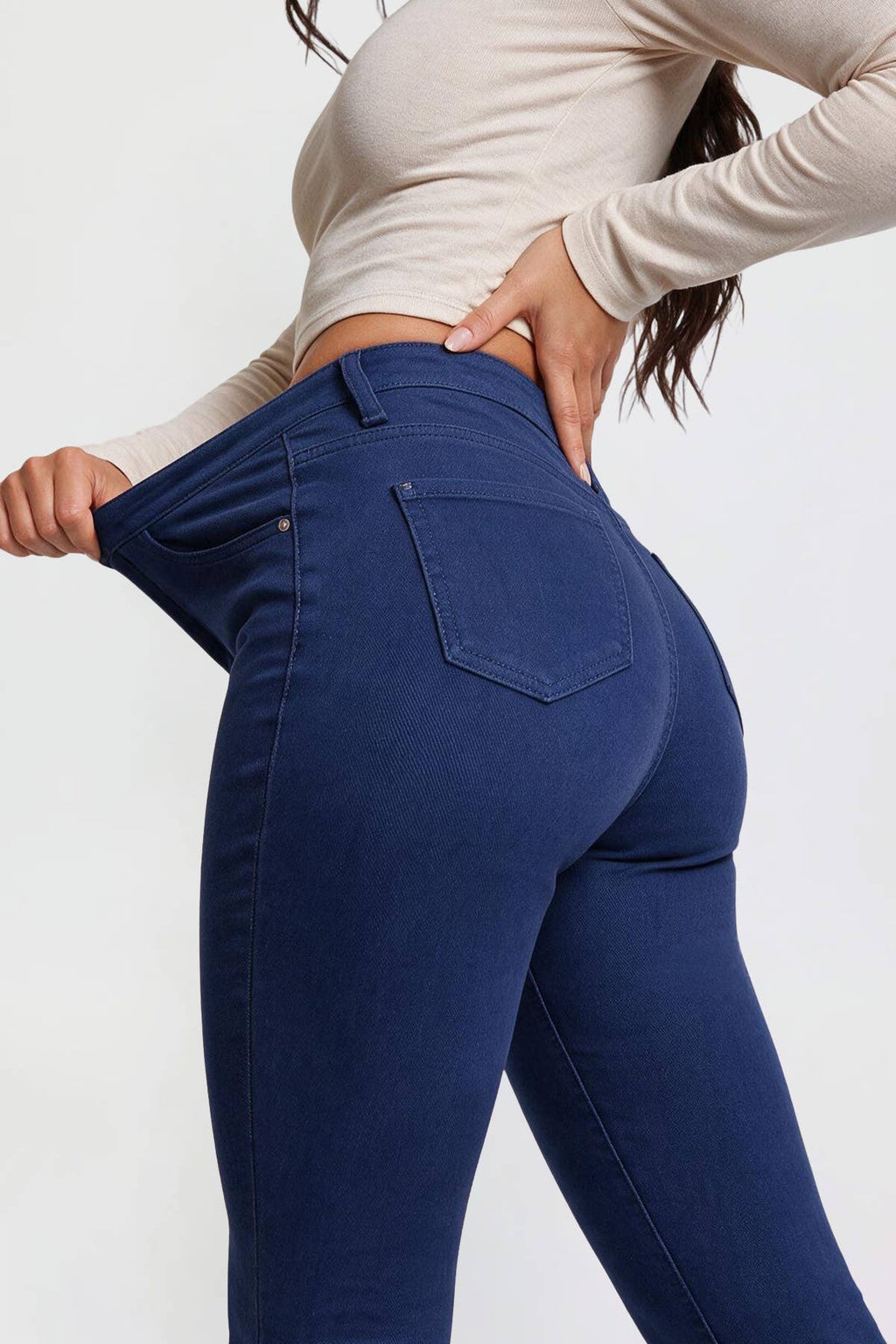 Junior Hyperstretch Basic Skinny Mid-Rise Pants-Navy