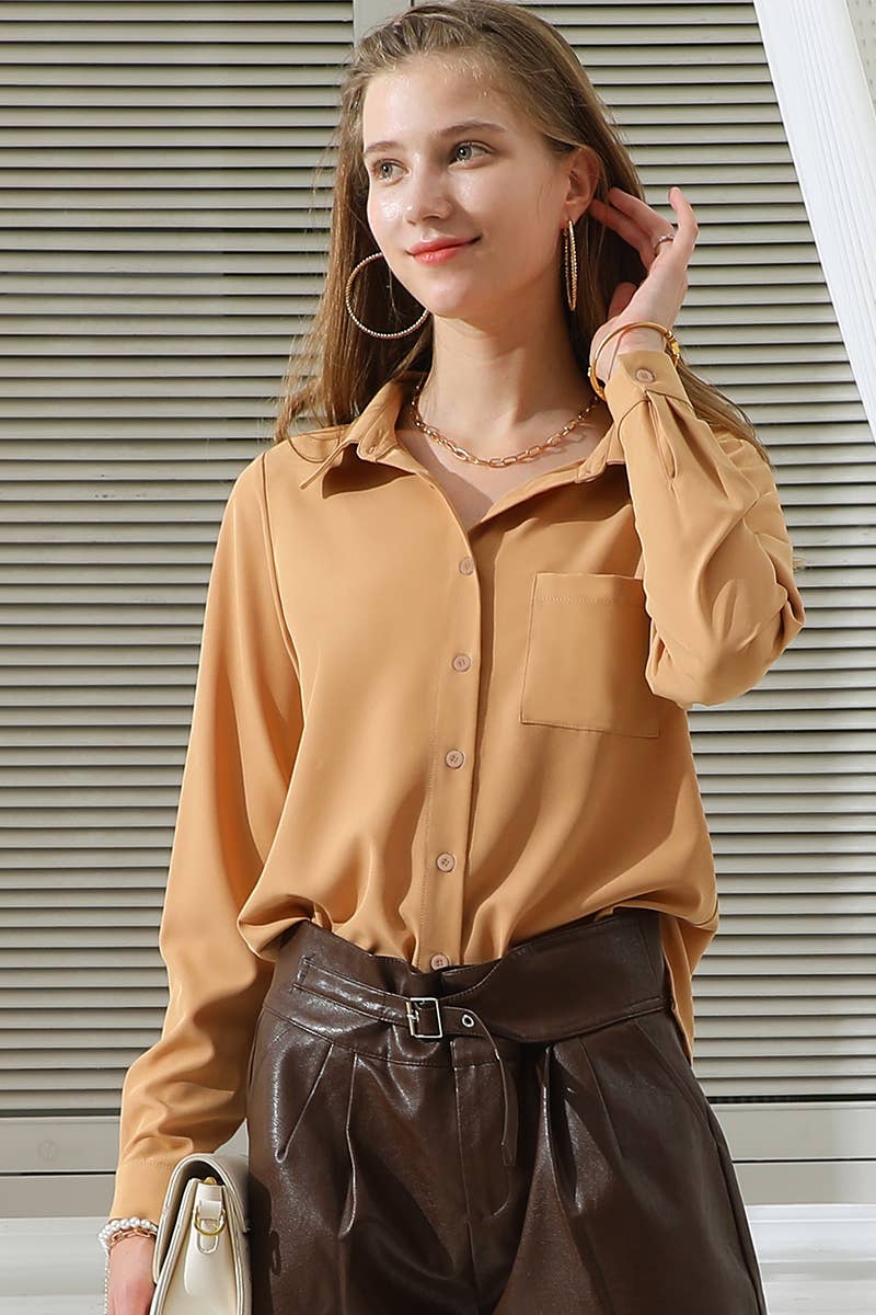 CWTSTL718_Button Down Long Sleeve Collared Shirts
