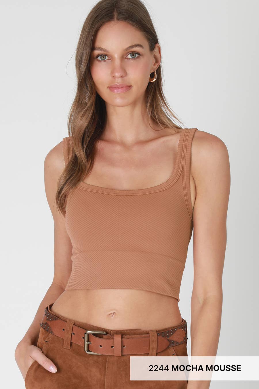 Nikibiki Chevron Ribbed Crop Top