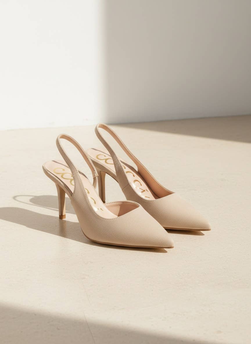 SARAH Pointed Toe Slingback Stiletto Heels Sleek Dress Pumps