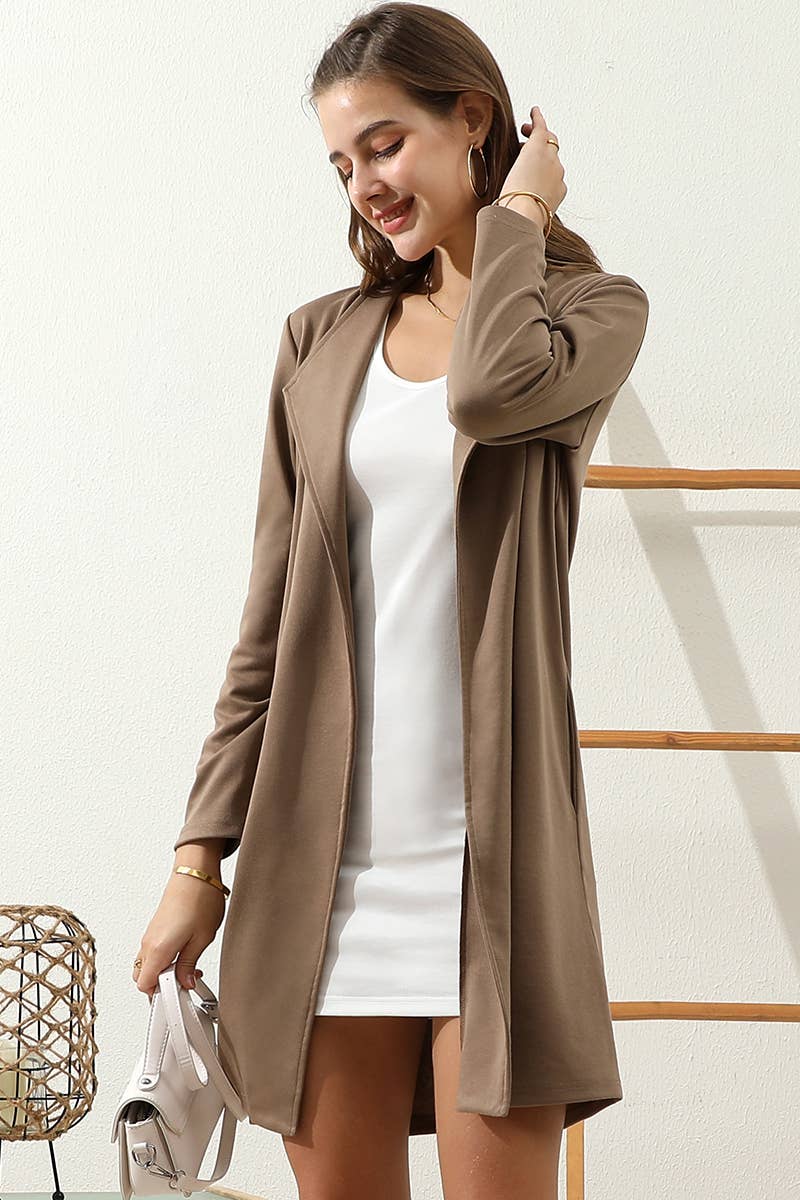 OPEN FRONT OFFICE TRENCH JACKET BLAZER