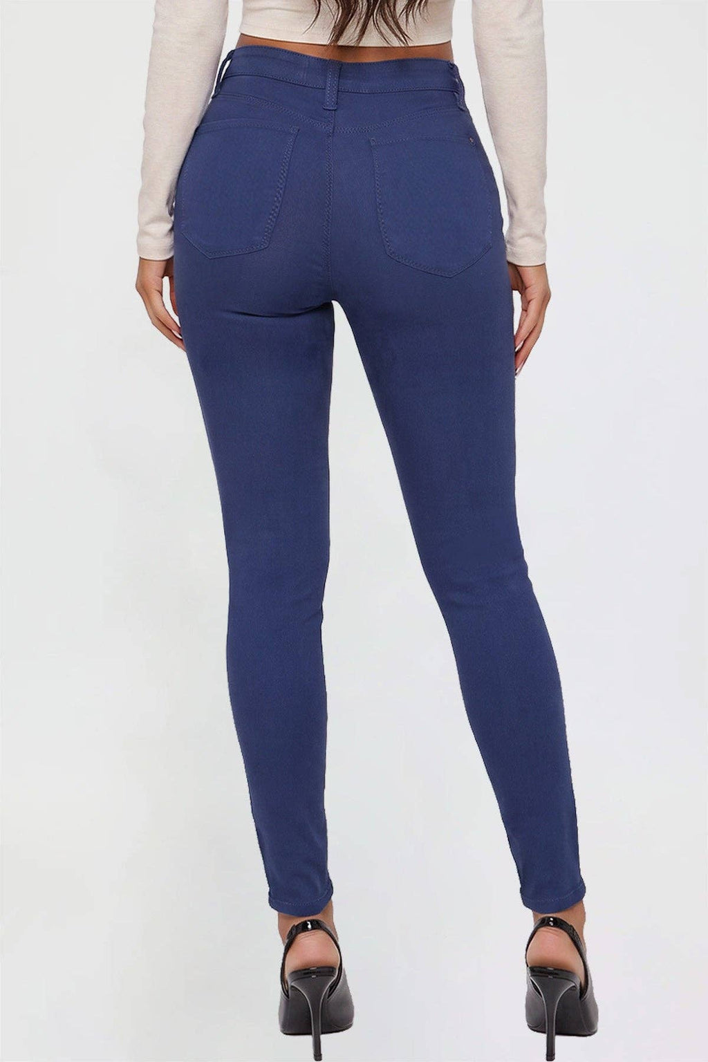 Junior Hyperstretch Basic Skinny Mid-Rise Pants-Navy