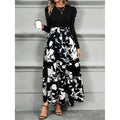 Floral Print Long Sleeve Dress with Belted Waist