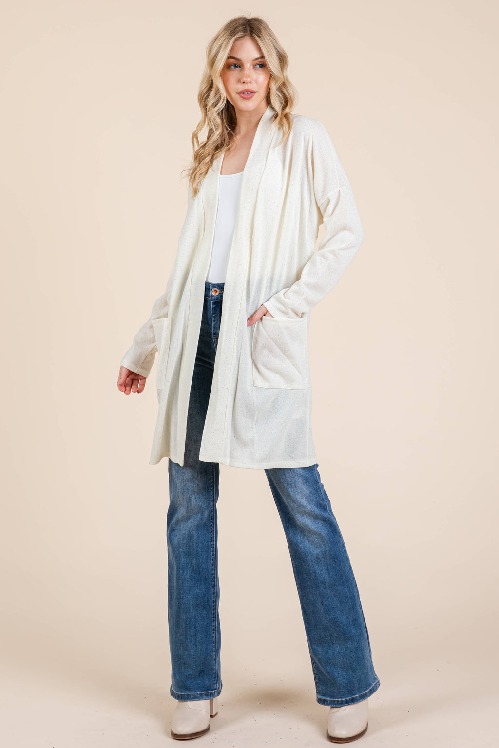 OPEN FRONT CARDIGAN
