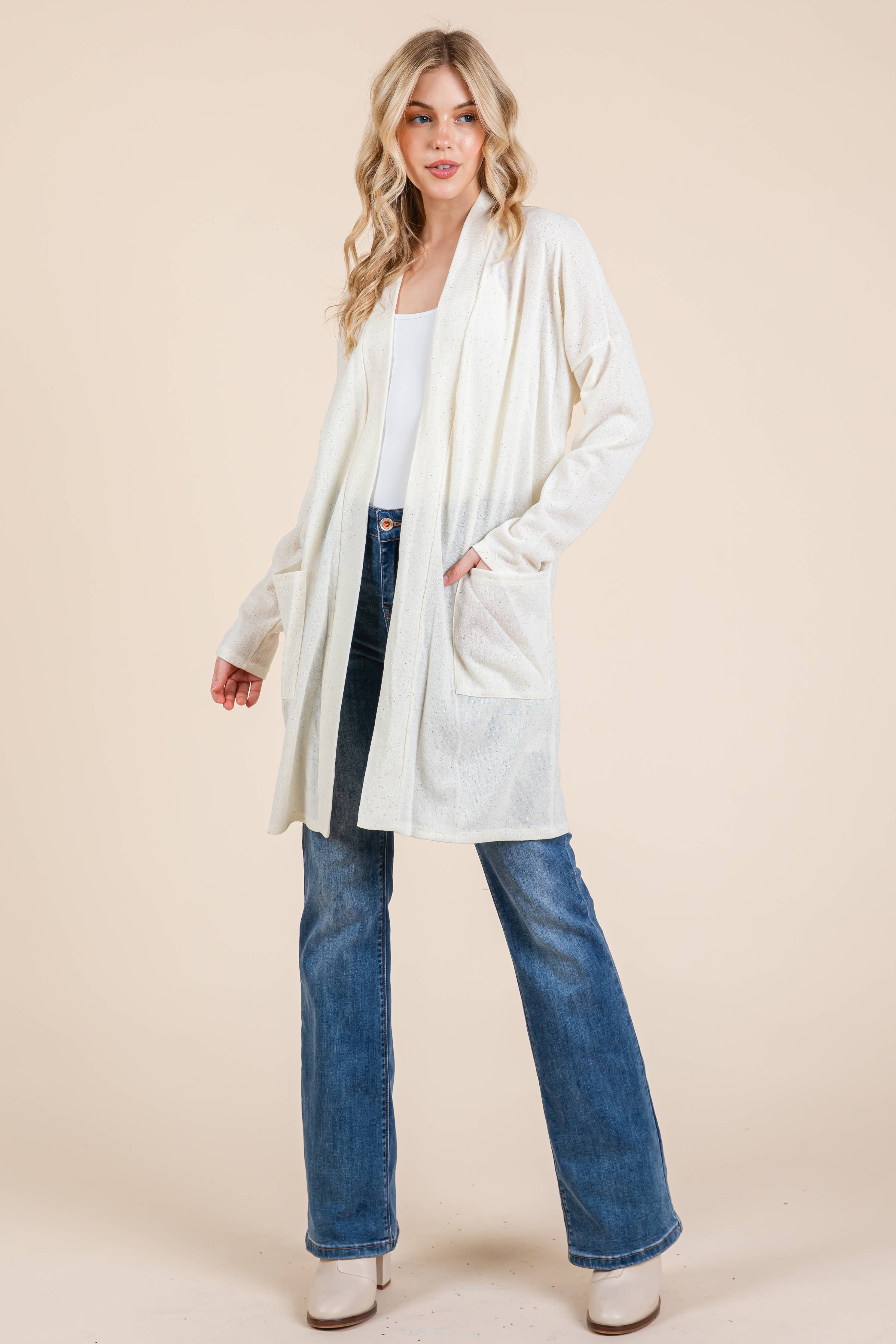 OPEN FRONT CARDIGAN