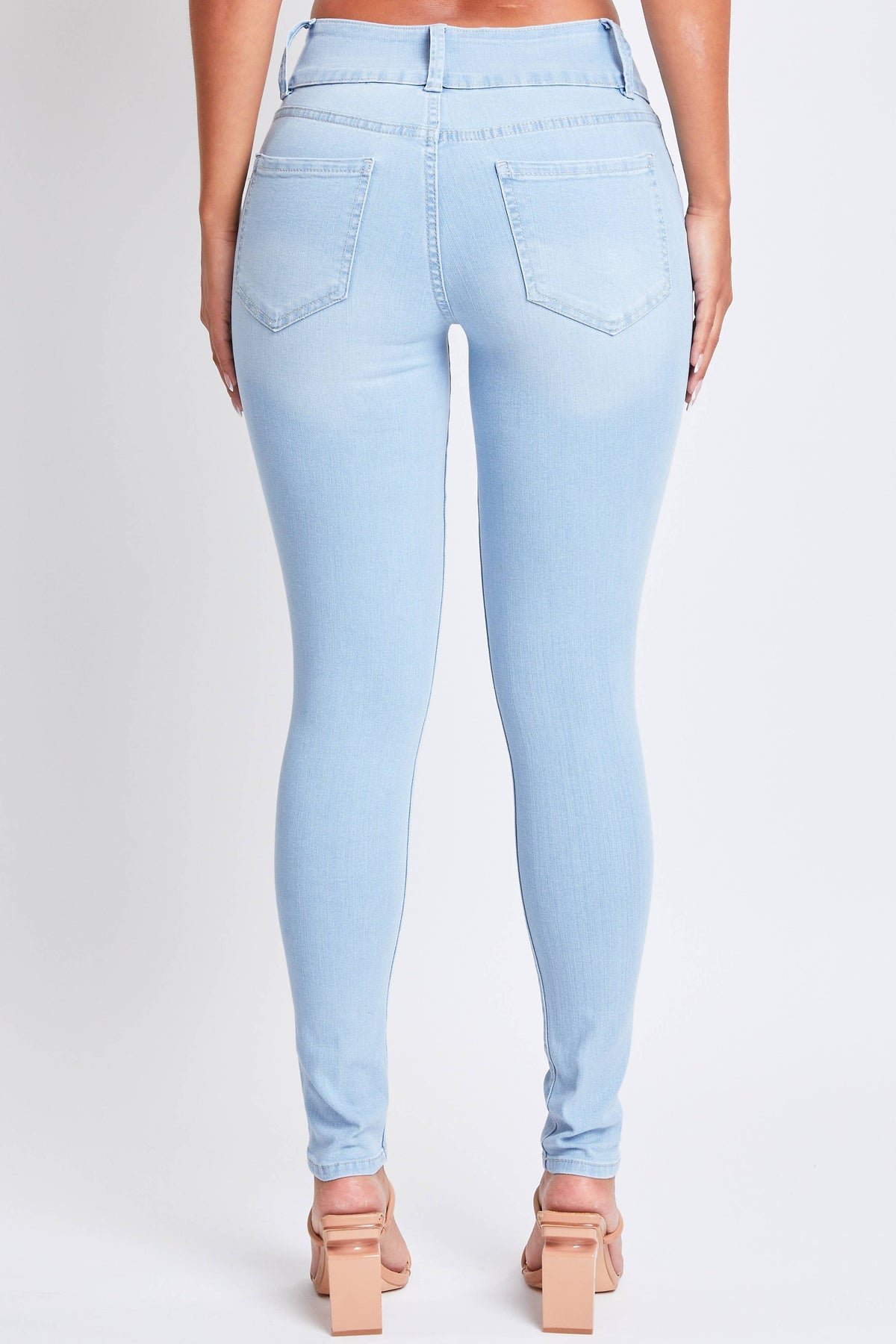 High Rise 3 Button Skinny Jean W/Recycled Fibers